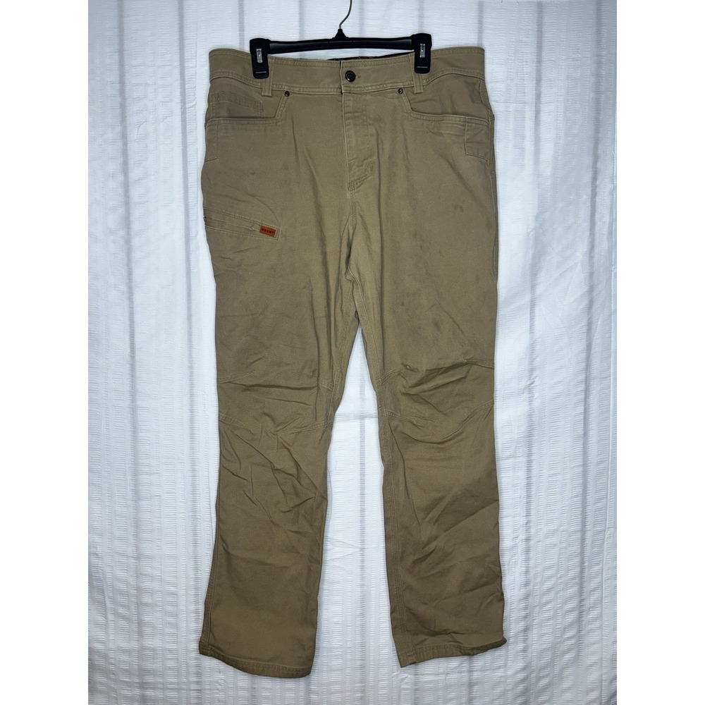 Brunt The Torra Work Beige Tan Pant Men 36x32 Stretch Utility Canvas Side Pocket